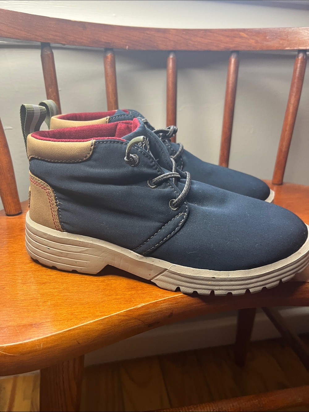 Hey Dude Spencer Youth Eco Boots Navy US Y2 L3 Lightweight Recycled PET Nylon - Picture 10 of 11